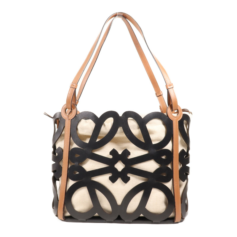 LOEWE 牛皮皮革Anagram Tote肩背袋-1