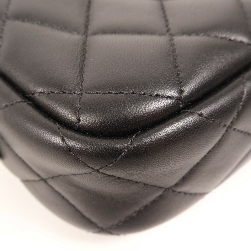 CHANEL 羊皮皮革Chain Shoulder金扣鏈帶肩背袋-6
