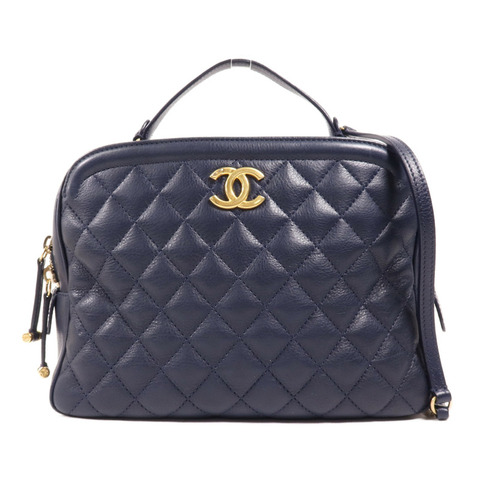 CHANEL 牛皮皮革2 Way Shoulder金扣手挽肩背兩用袋