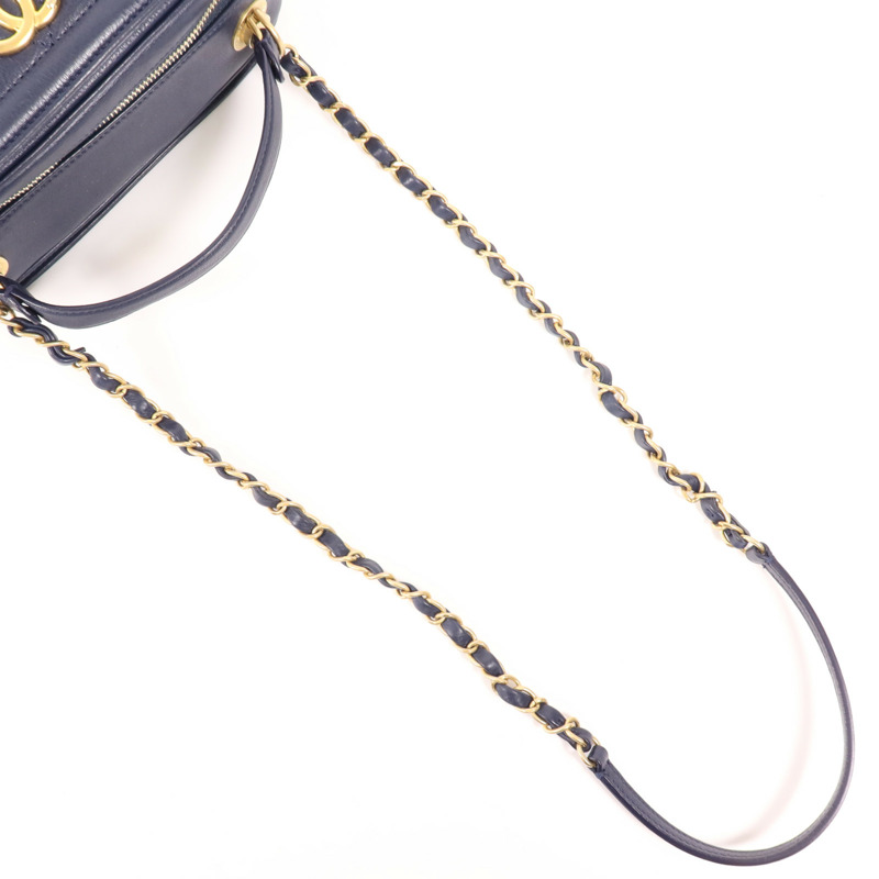 CHANEL 牛皮皮革2 Way Shoulder金扣手挽肩背兩用袋-4