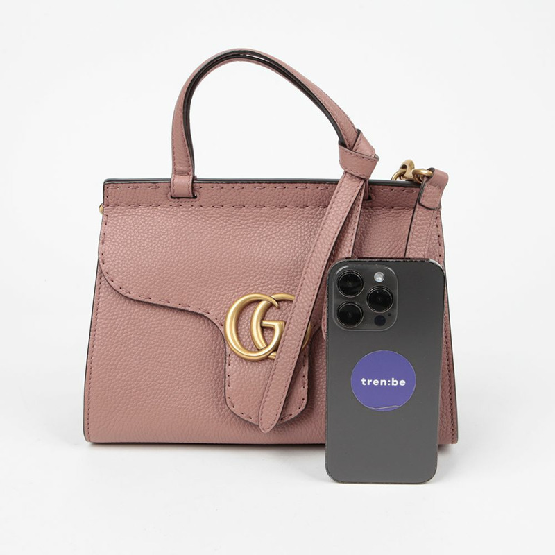GUCCI 442622 GG Marmont 迷你頂部提把托特單肩包-8