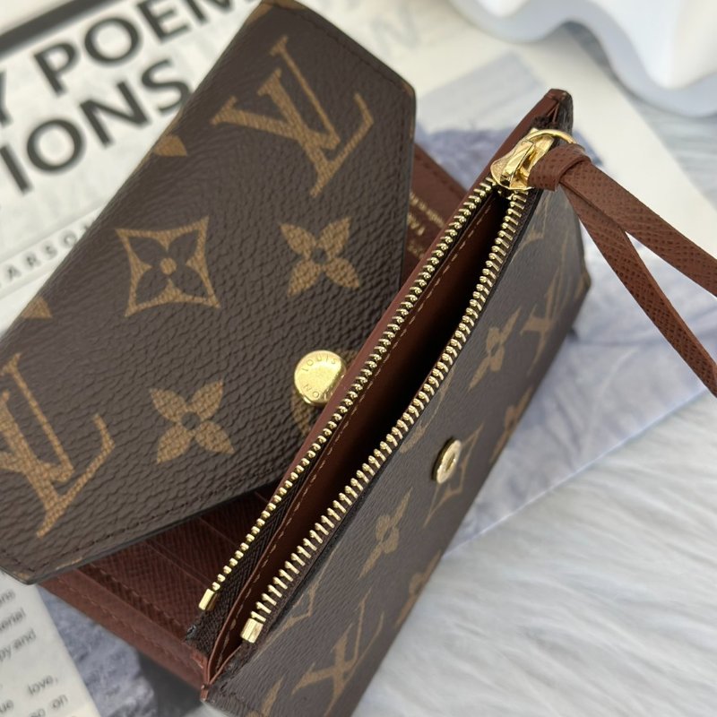 LOUIS VUITTON Victorine信封三折短夾 - 棕-4