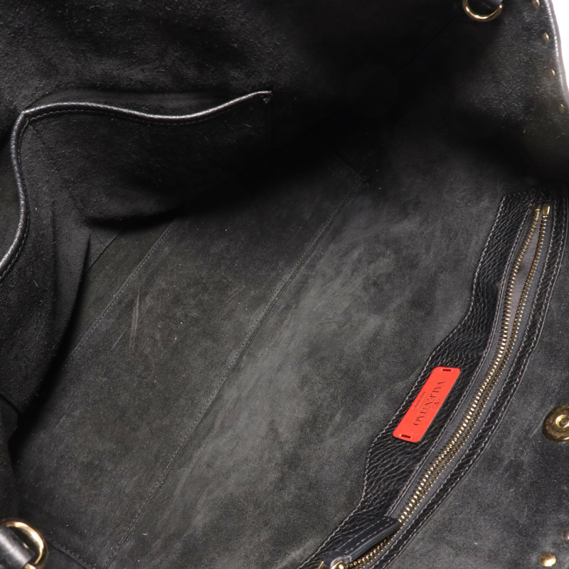 Valentino 牛皮皮革Tote Bag金扣肩背袋-9