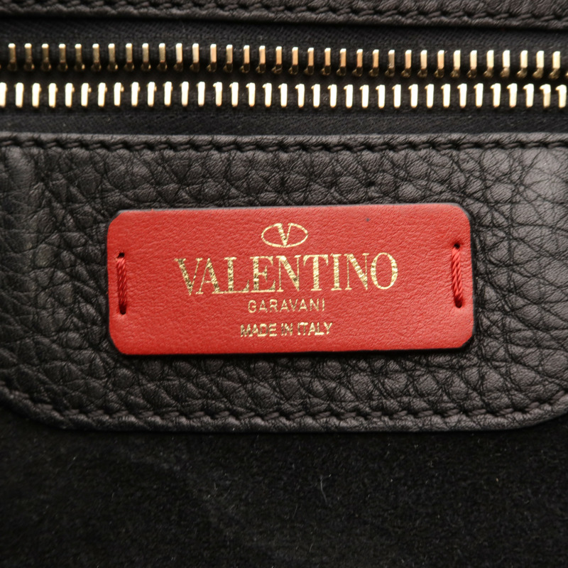 Valentino 牛皮皮革Tote Bag金扣肩背袋-10