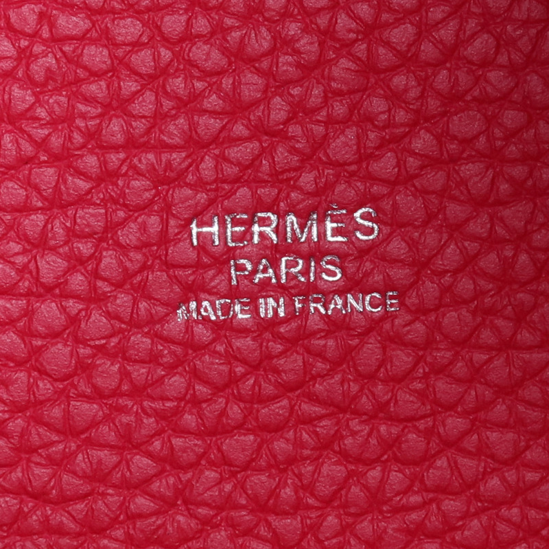 HERMES Clemence皮革Picotin MM銀扣手挽袋Rose Mexico-11