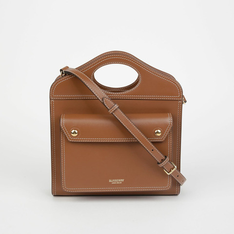 BURBERRY 明線口袋手提包肩背包 8014776