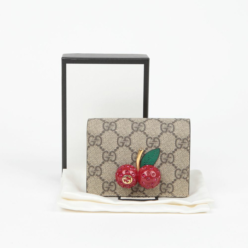 GUCCI 櫻桃裝飾卡包皮夾 476050-0