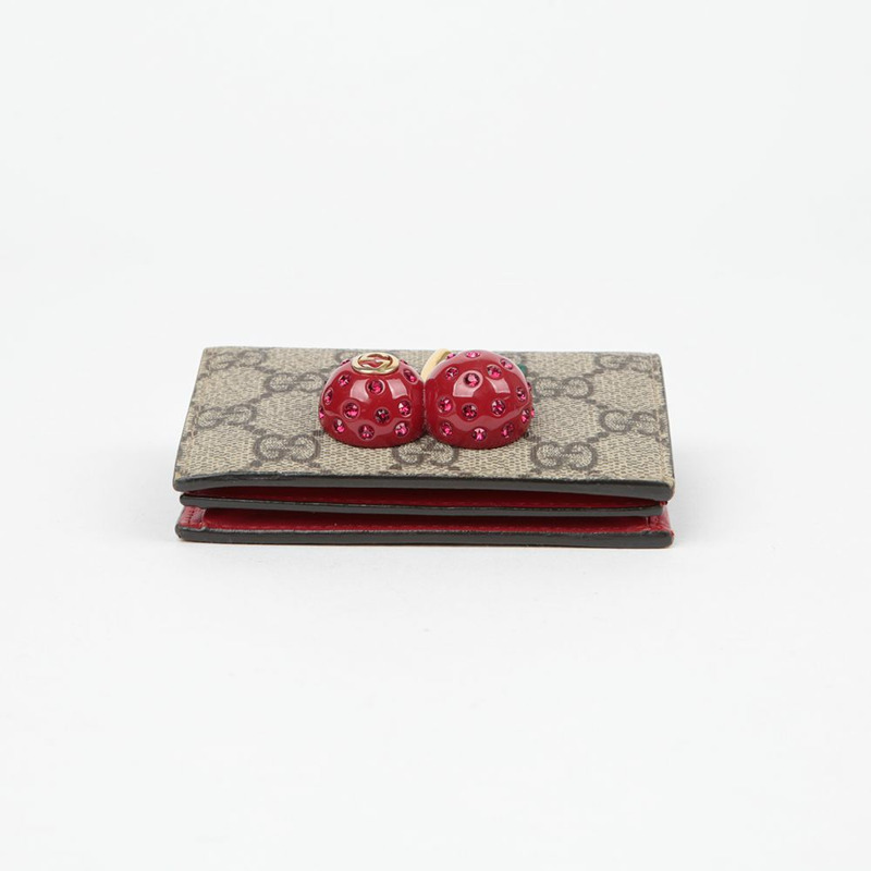 GUCCI 櫻桃裝飾卡包皮夾 476050-5