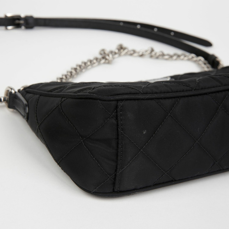 PRADA 絎縫鏈條單肩斜背包 1BH026-6