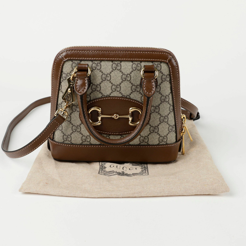 GUCCI Horsebit 1955 迷你頂部提把托特單肩包 640716-0