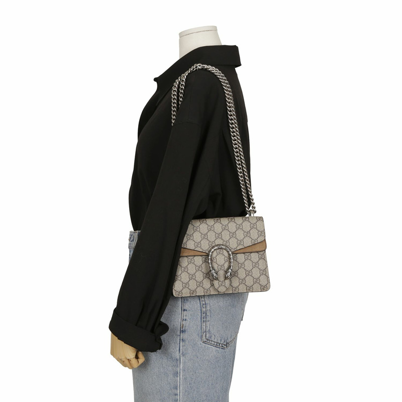 【包稅】GUCCI 迷你 GG Supreme 帆布 Dionysus 單肩斜背包 421970-7