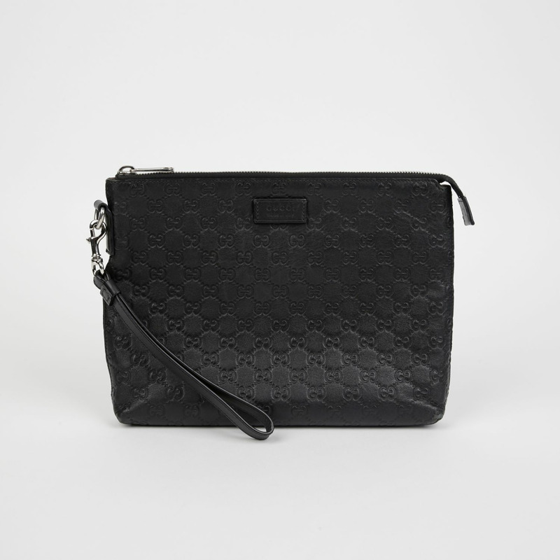 GUCCI Signature 軟帶手拿包 473881-0