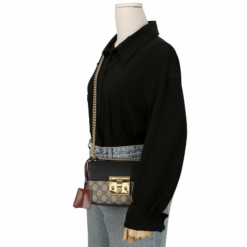 【包稅】GUCCI 槳形鎖扣小鏈條單肩斜背包 409487-11