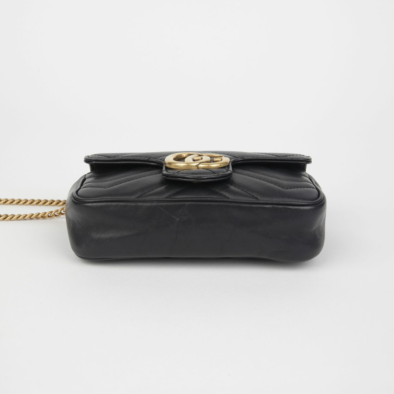 GUCCI GG Marmont 超迷你鏈條斜背包 476433-5