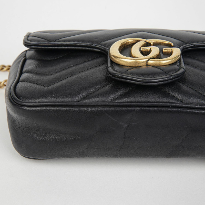GUCCI GG Marmont 超迷你鏈條斜背包 476433-6