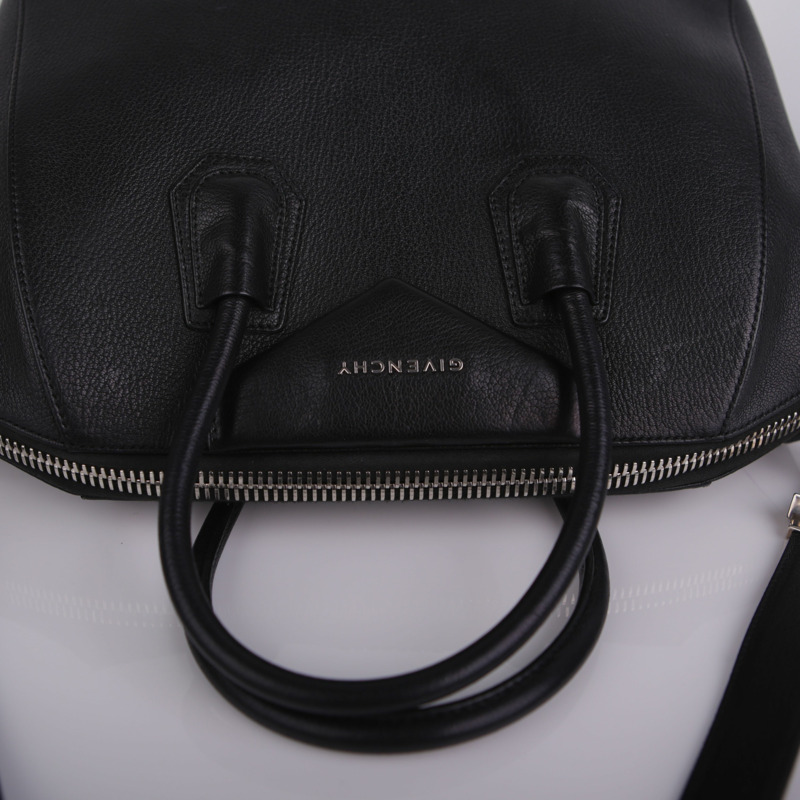 GIVENCHY Antigona 中型黑色山羊皮手提包和單肩包-8