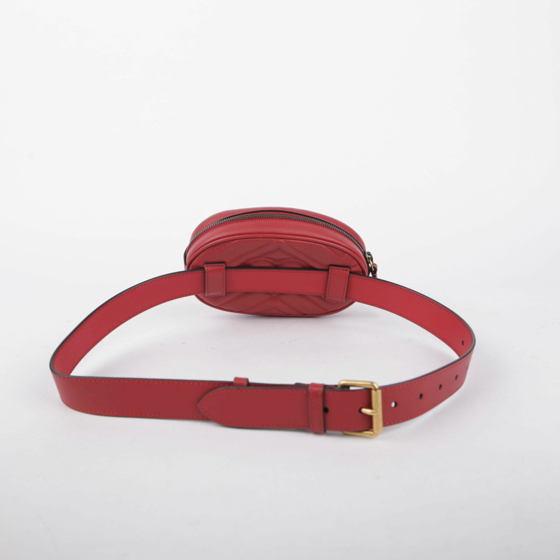 GUCCI 紅色 Marmont 皮革腰包-4