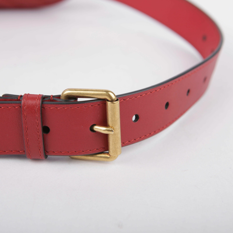 GUCCI 紅色 Marmont 皮革腰包-5