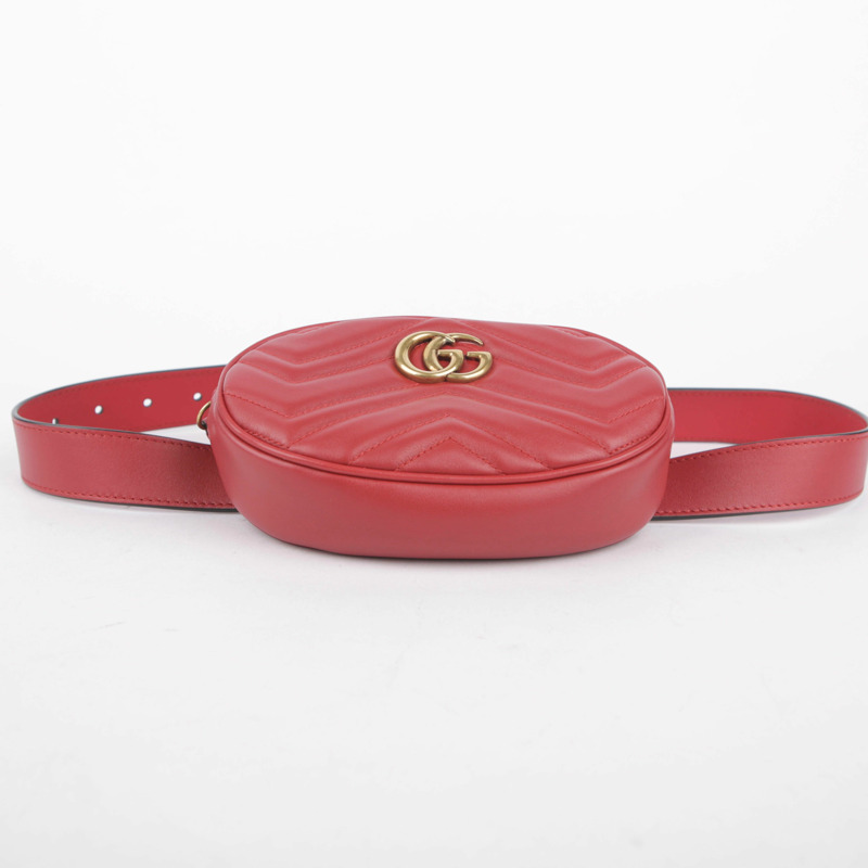 GUCCI 紅色 Marmont 皮革腰包-9