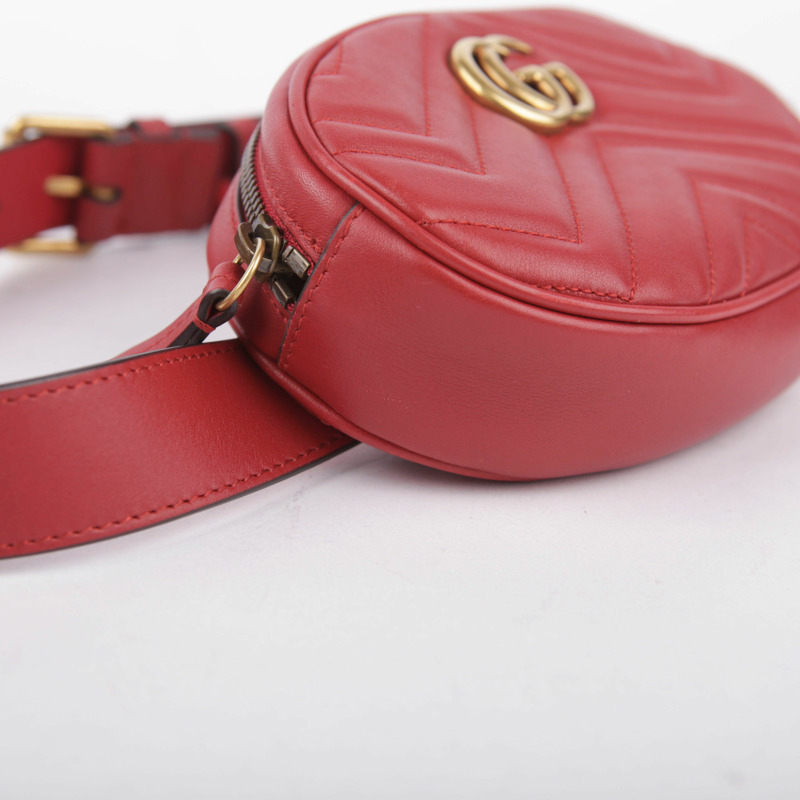 GUCCI 紅色 Marmont 皮革腰包-10