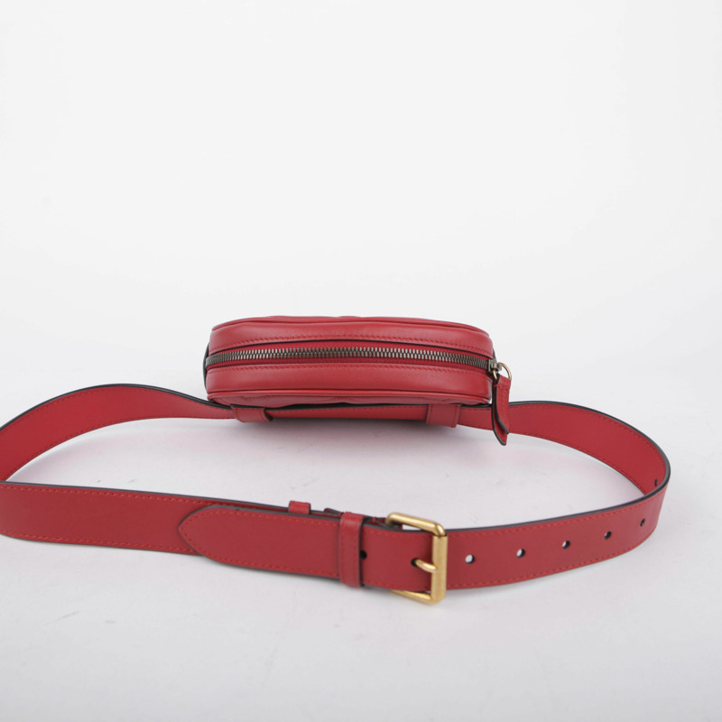 GUCCI 紅色 Marmont 皮革腰包-11
