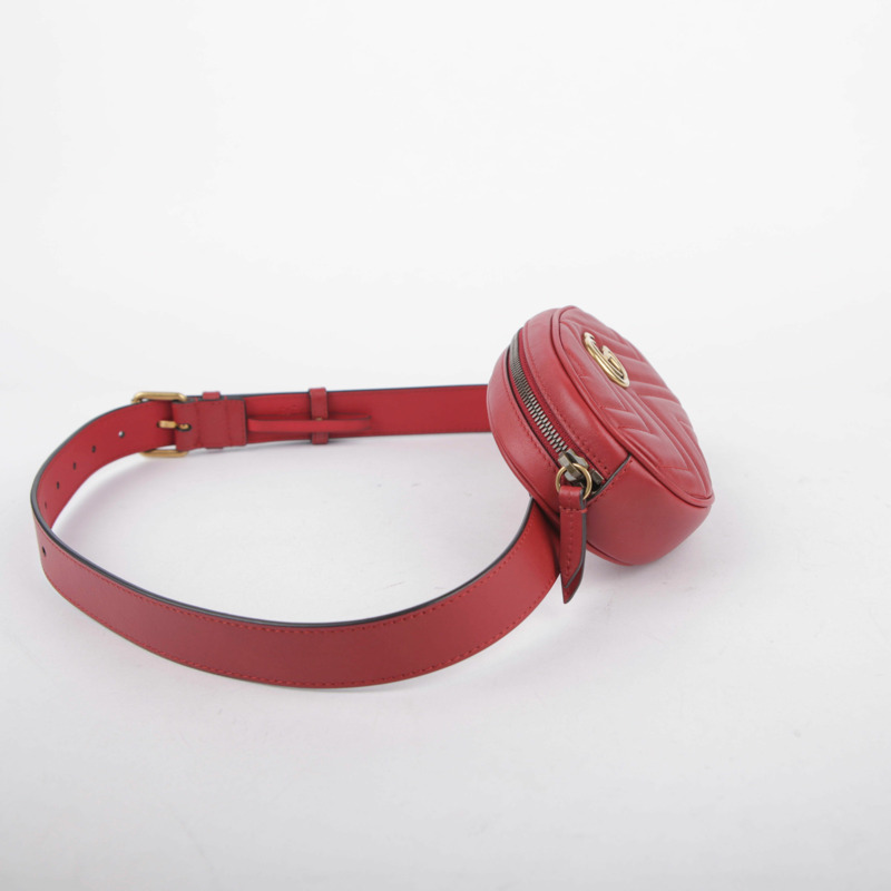 【包稅】GUCCI 紅色皮革 Marmont 腰包-2