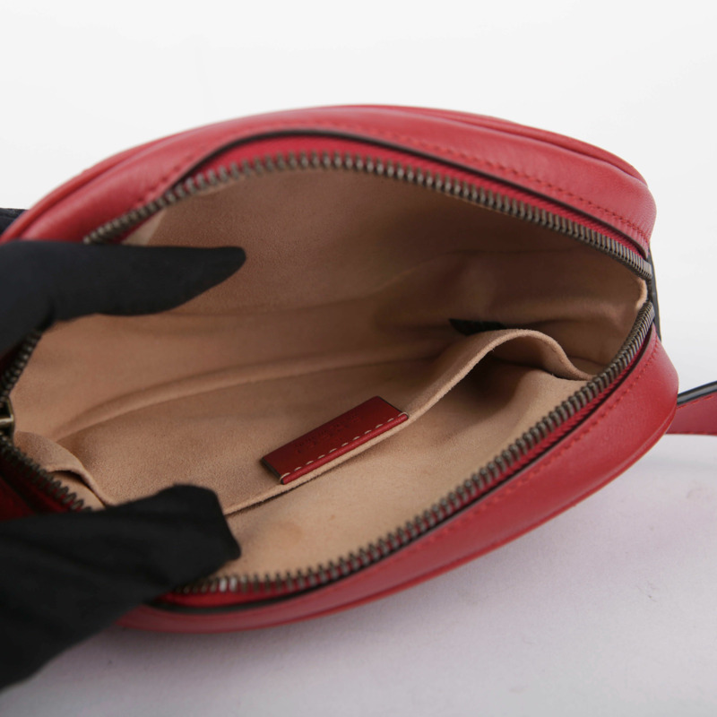 【包稅】GUCCI 紅色皮革 Marmont 腰包-13