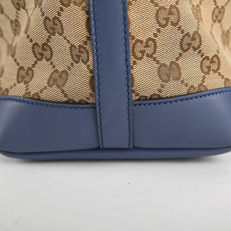 GUCCI 提花棕色皮革飾邊單肩包-9