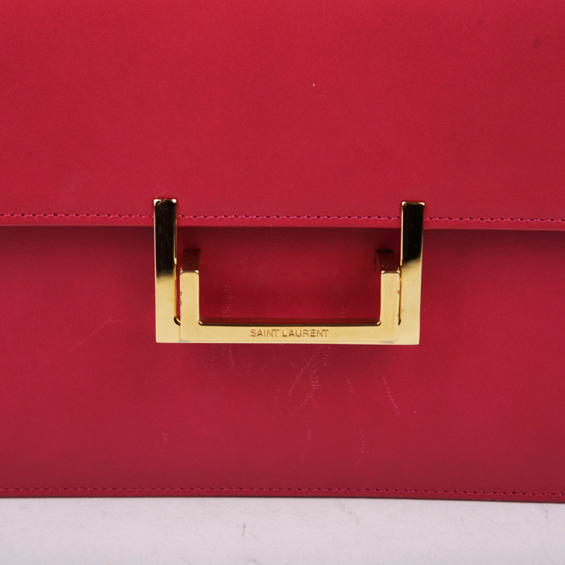 SAINT LAURENT 粉紅色皮革 Sac Loulou 單肩包-1