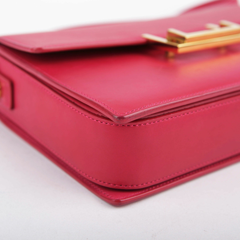 SAINT LAURENT 粉紅色皮革 Sac Loulou 單肩包-12