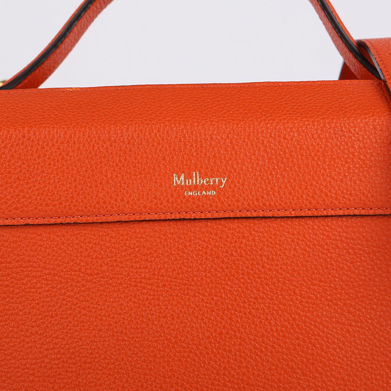 MULBERRY 小號橙色皮革 Hopton 手提包和單肩包 4169-1