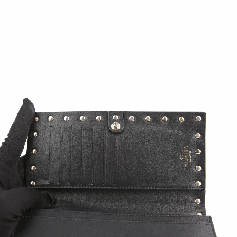 VALENTINO 黑色 Rockstud 皮革手拿包-19