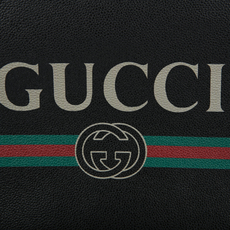 【包稅】GUCCI 黑色皮革肩帶手拿包-1