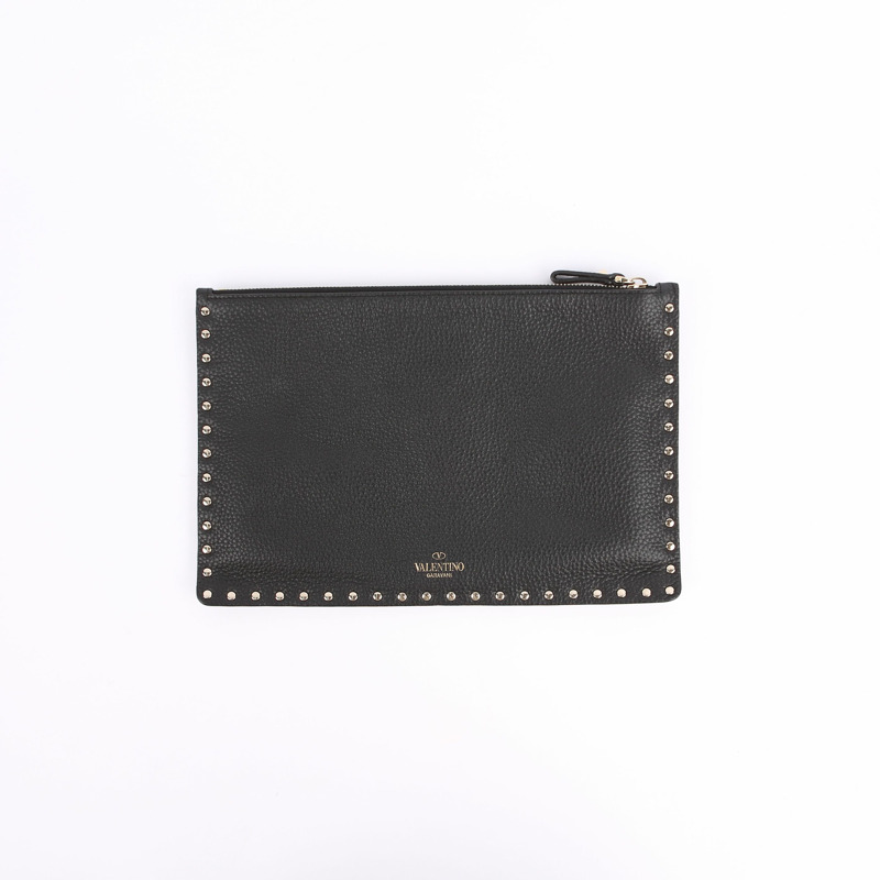 VALENTINO 黑色印章 Alce Rockstud 手拿包-1