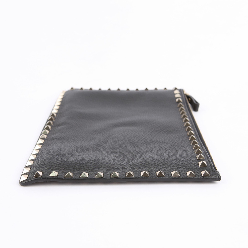 VALENTINO 黑色印章 Alce Rockstud 手拿包-2