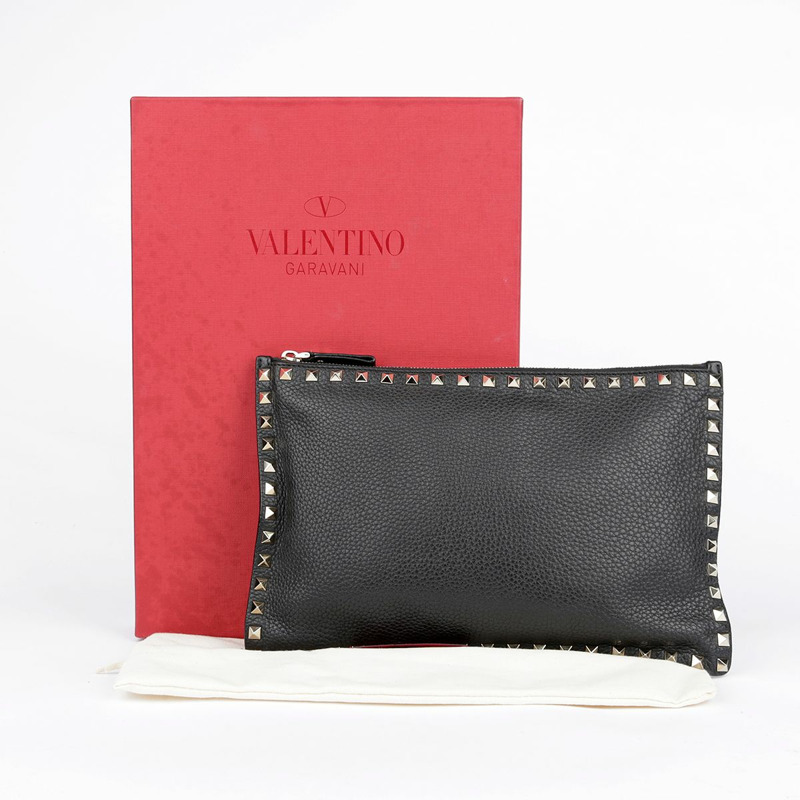 VALENTINO Rockstud 手拿包 黑色皮革 0269VSH-0