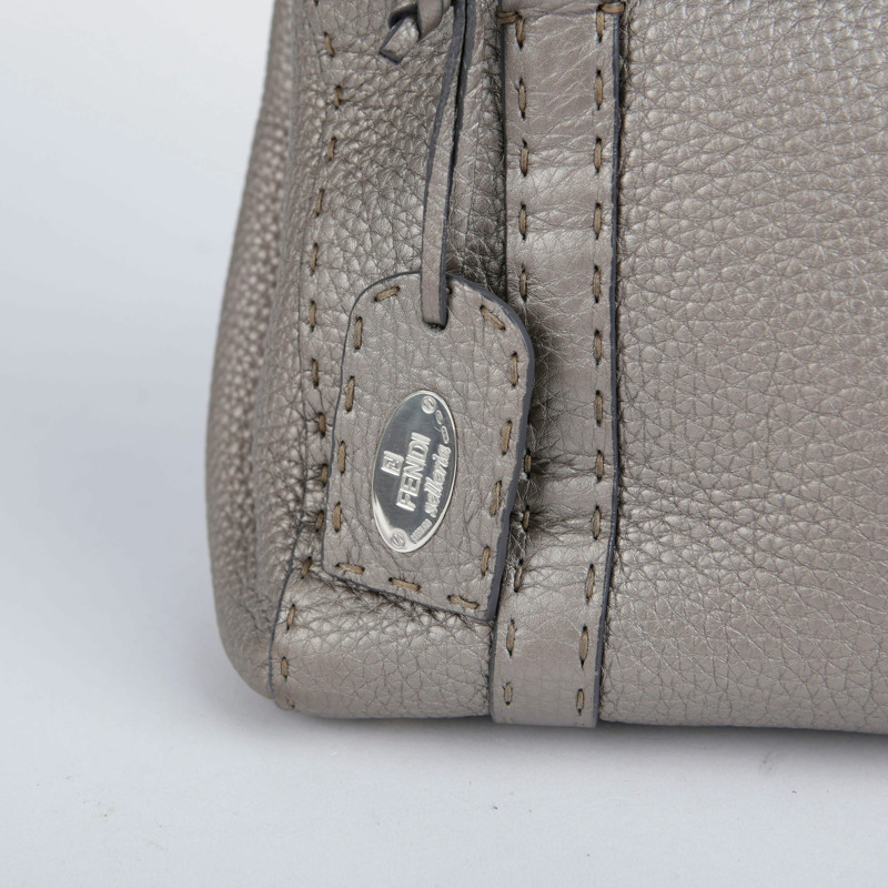FENDI 金屬色皮革 Selleria Linda 托特包-1