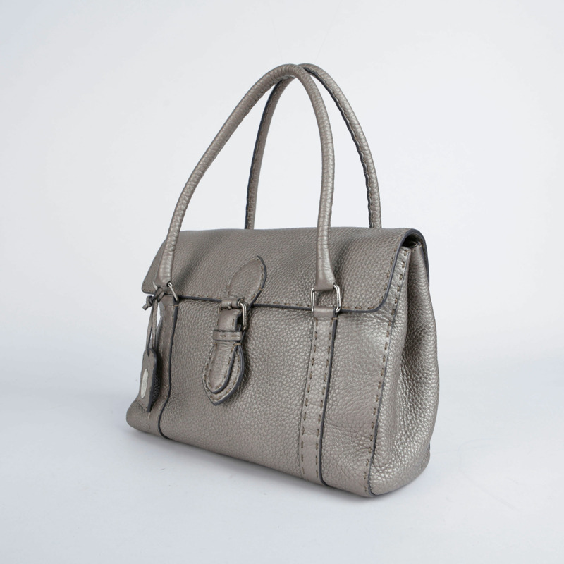 FENDI 金屬色皮革 Selleria Linda 托特包-2