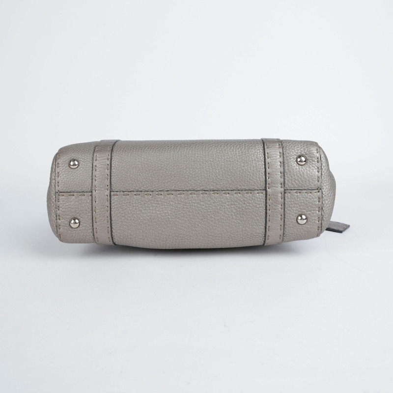FENDI 金屬色皮革 Selleria Linda 托特包-6