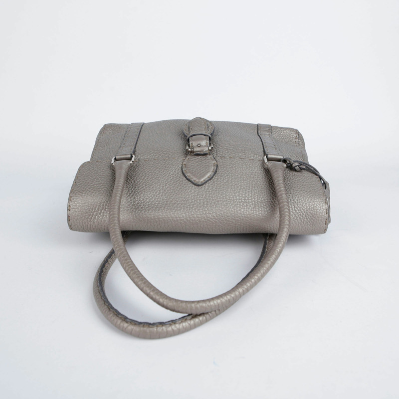 FENDI 金屬色皮革 Selleria Linda 托特包-7