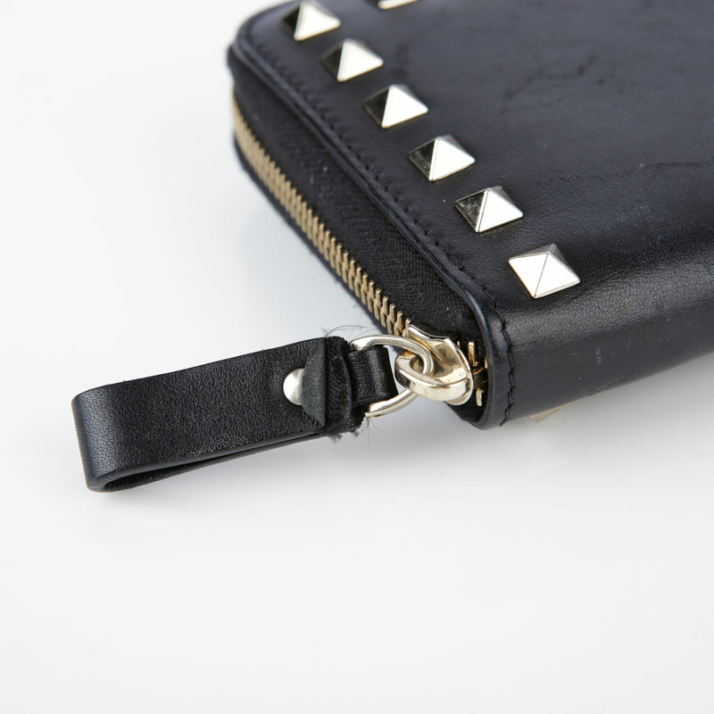VALENTINO 黑色皮革 Rockstud 長版皮夾-8