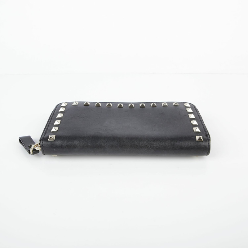 VALENTINO 黑色皮革 Rockstud 長版皮夾-9