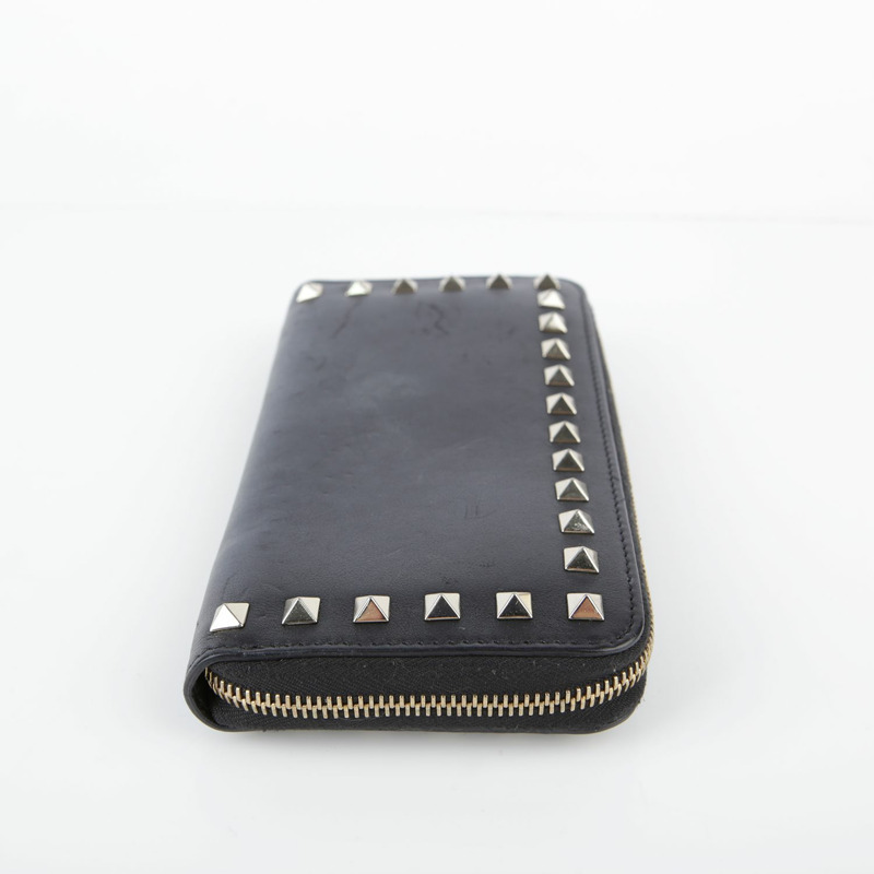 VALENTINO 黑色皮革 Rockstud 長版皮夾-11