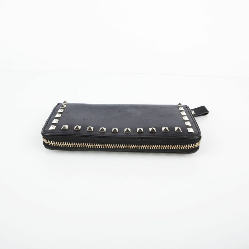 VALENTINO 黑色皮革 Rockstud 長版皮夾-13