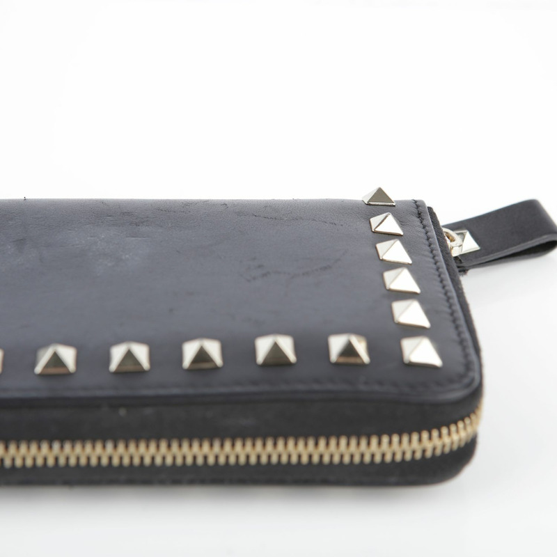 VALENTINO 黑色皮革 Rockstud 長版皮夾-14