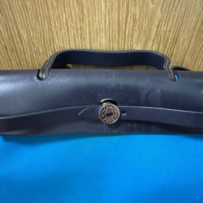 HERMÈS Paris Herbag Zip 31 Blue Indigo 藍黑拼色-12