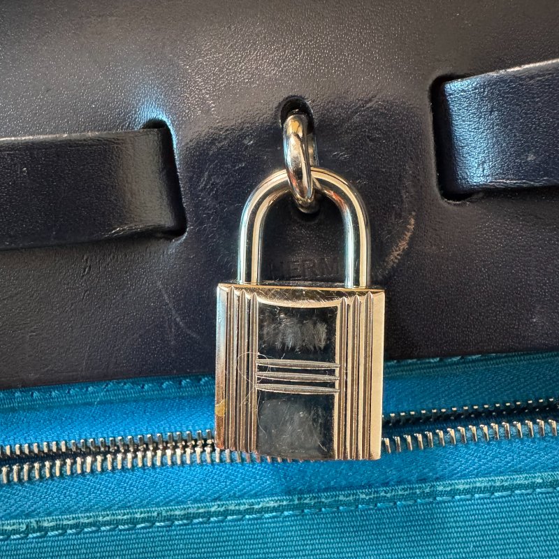 HERMÈS Paris Herbag Zip 31 Blue Indigo 藍黑拼色-20