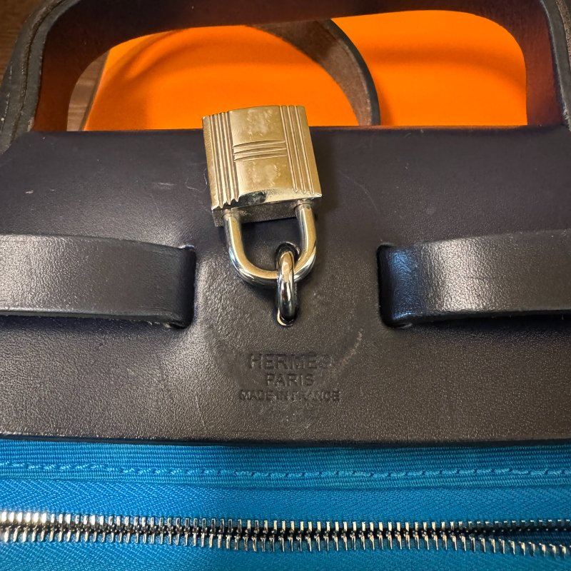 HERMÈS Paris Herbag Zip 31 Blue Indigo 藍黑拼色-21