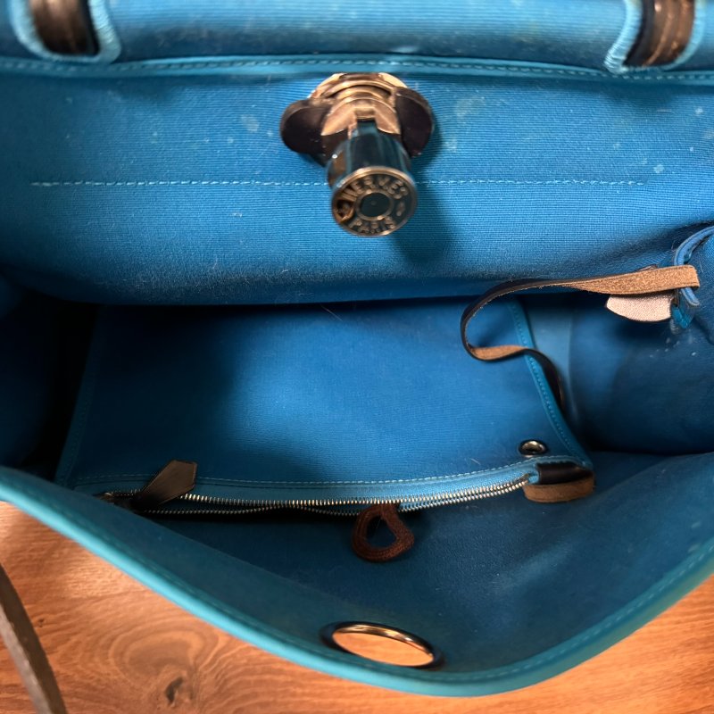 HERMÈS Paris Herbag Zip 31 Blue Indigo 藍黑拼色-22