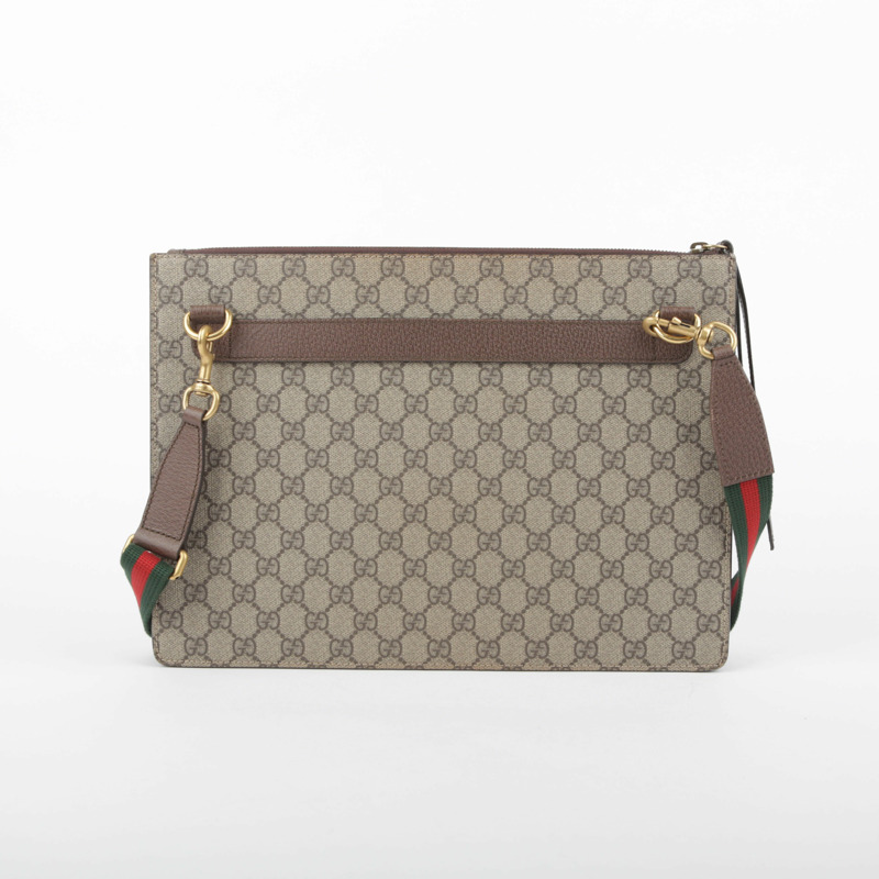 GUCCI GG Supreme 帆布郵差貼片斜背包-6